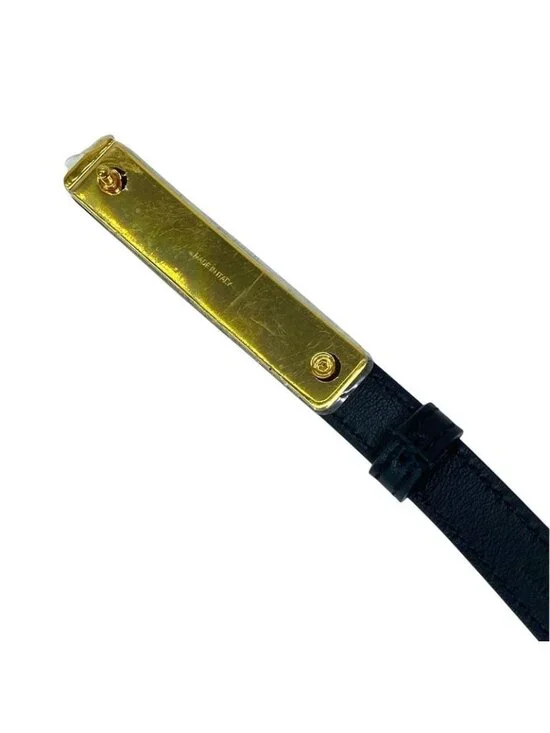 Dior Belt Slim Logo Leather Black Red Gold - Picture 3 of 10